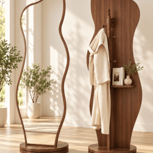Set miroir + portemanteau ondulés