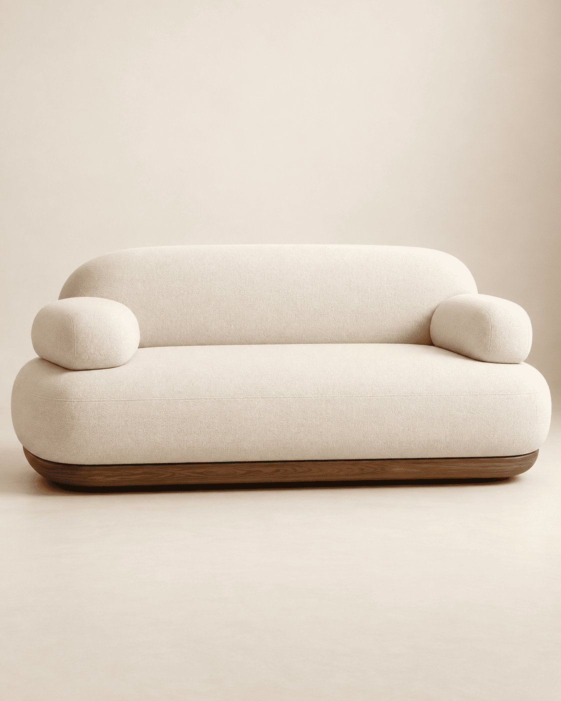 Canapé arrondi sur socle bois – Image 2