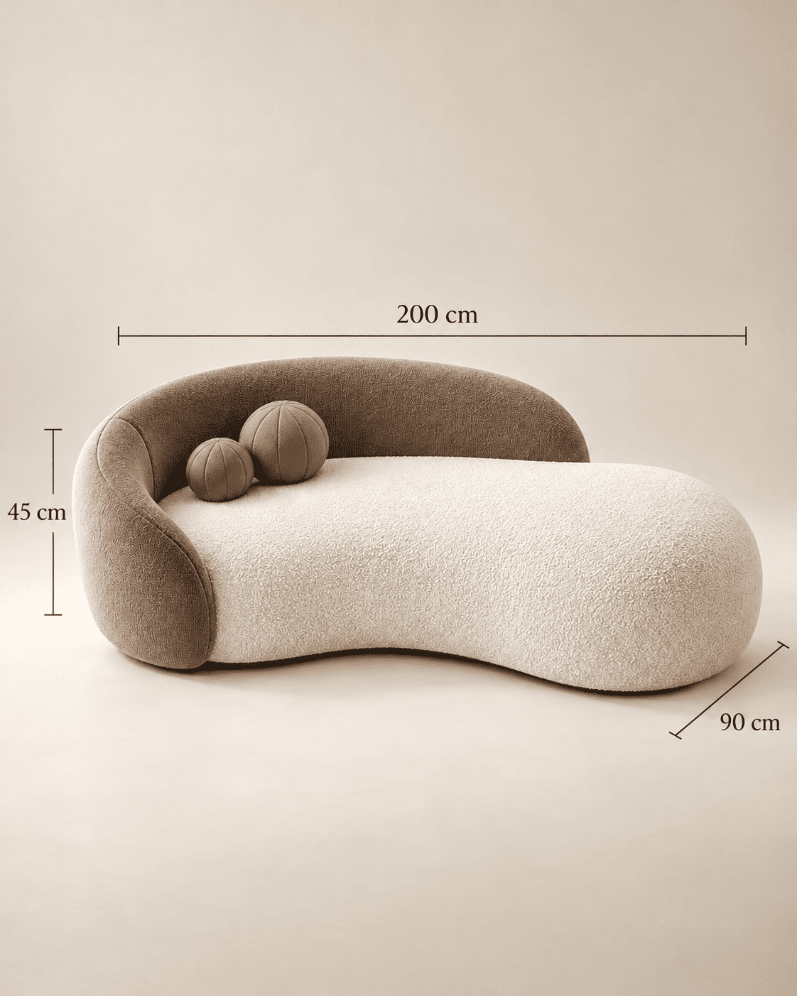 Méridienne bouclé bicolore – Image 4