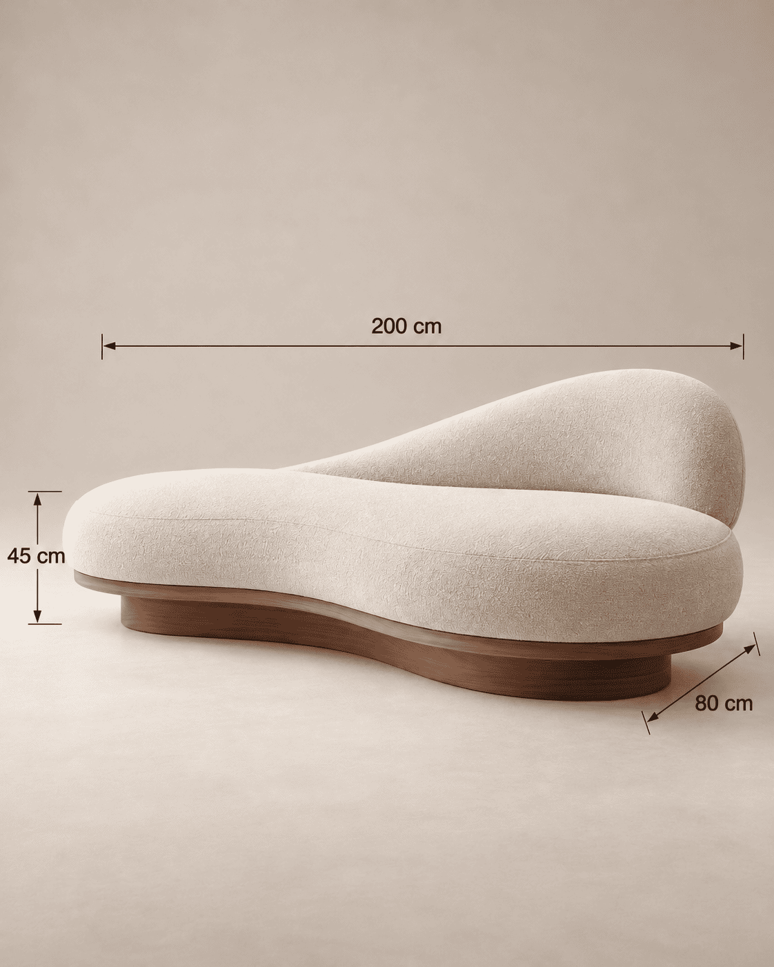 Méridienne sur socle bois – Image 4