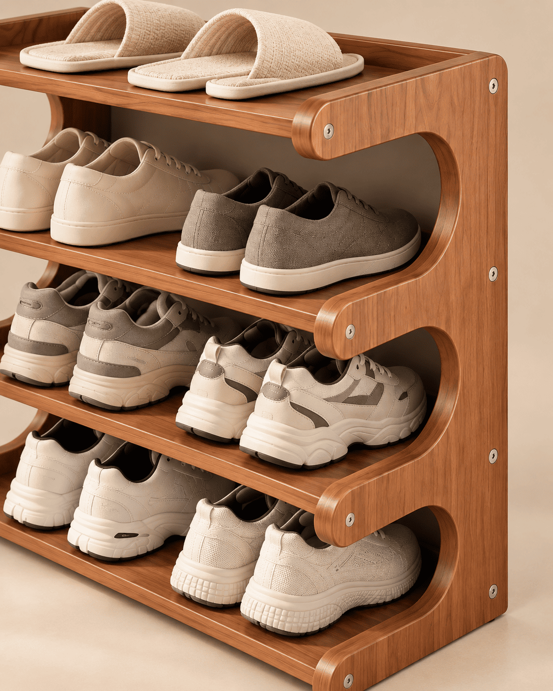 Étagère à chaussures courbée – modèle bas – Image 3