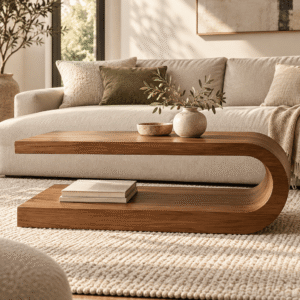Table basse en C – modèle plein
