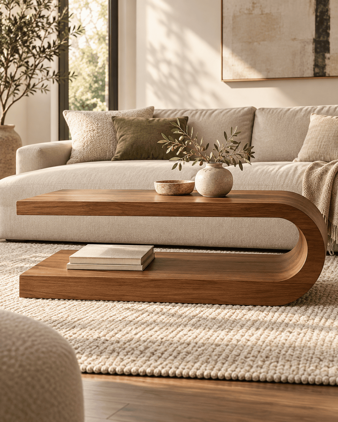 Table basse en C – modèle plein