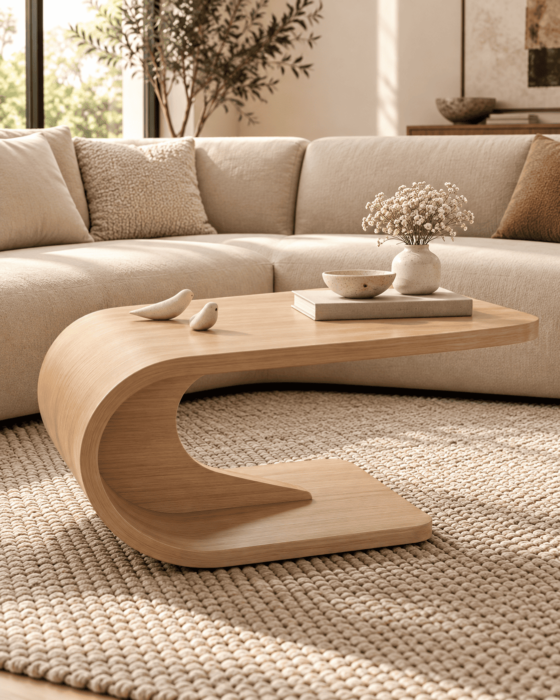 Table basse en C – modèle ouvert